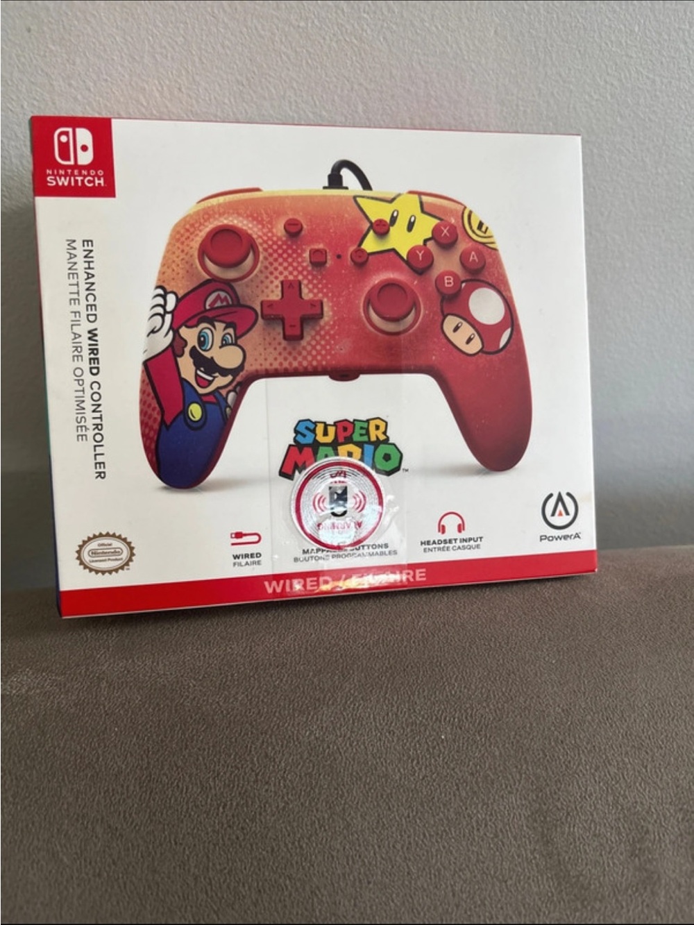 Nintendo Super Mario Red and Yellow Wired Controller